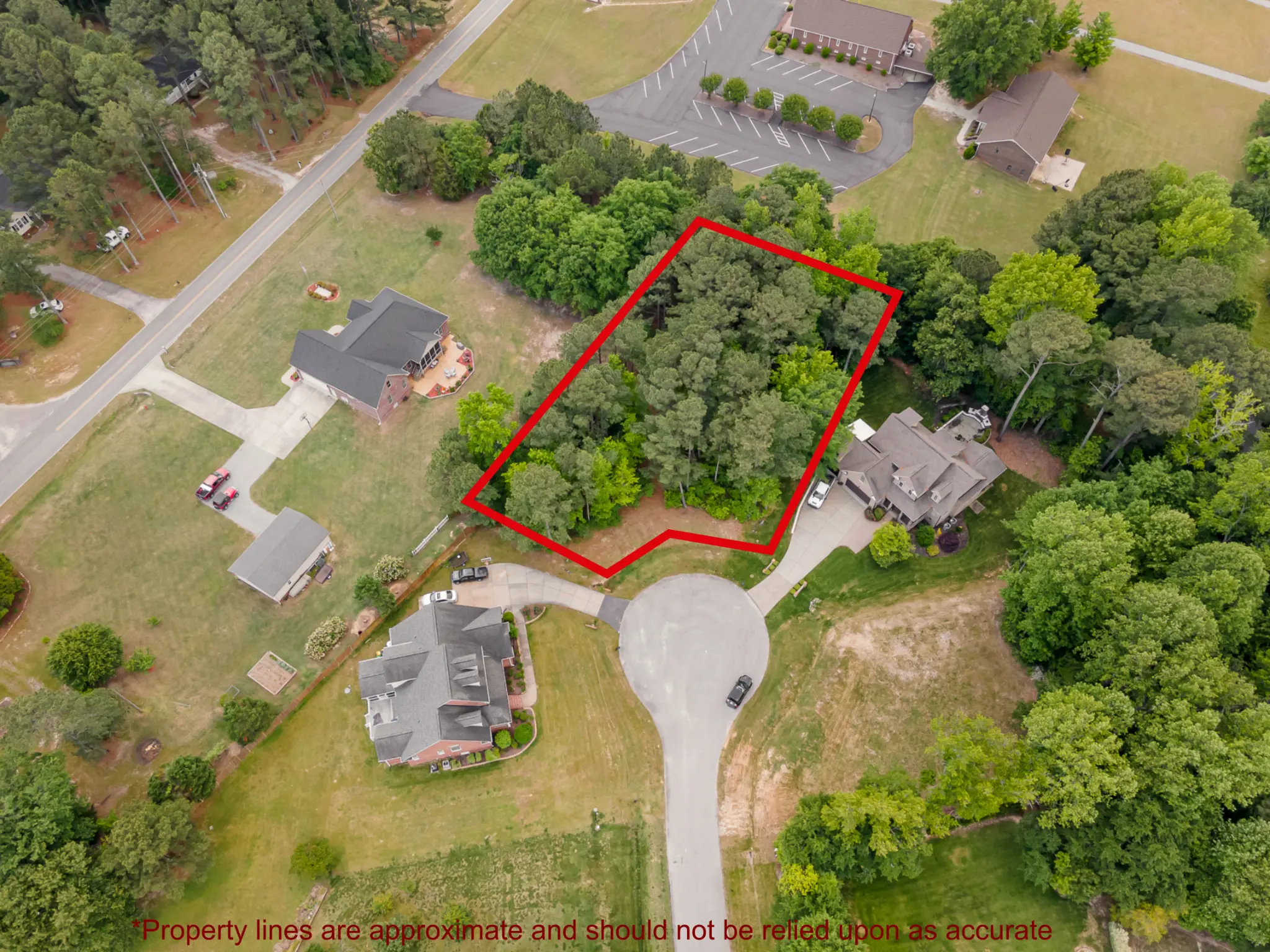 Drone aerial with lot lines